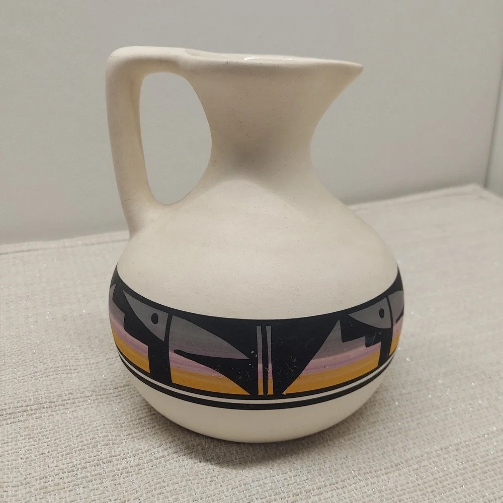 Ute Mountain Tribe Pottery Pitcher Ruth R Signed Native American Art Vase #31
